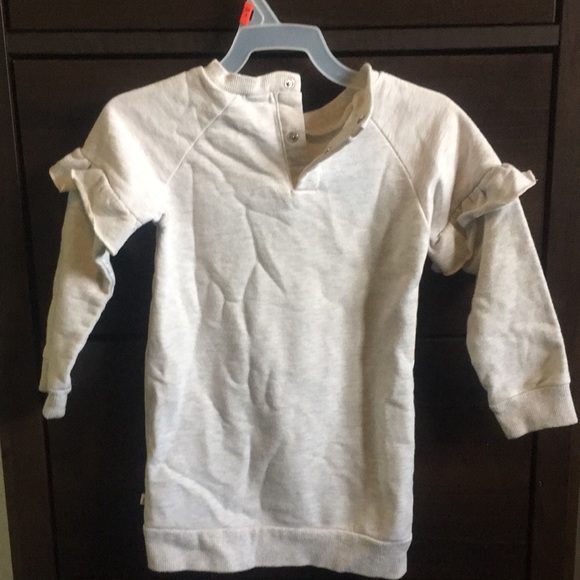 Petit Lem 24M sweater dress. Grey/beige colour w/ printed Leopard n velvet spots - Picture 4 of 9